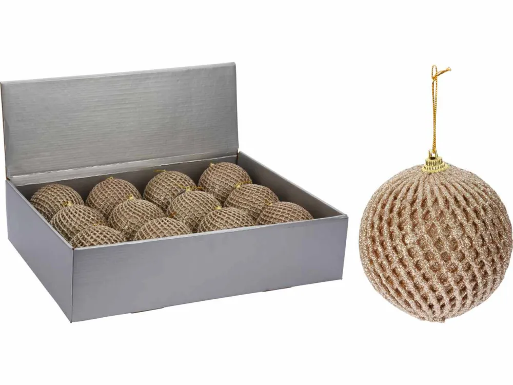 Sfera rete d.10cm champagne