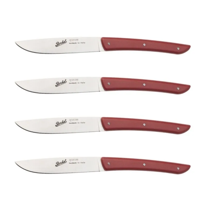 Berkel Set 4 Coltelli da Bistecca Colore Rosso