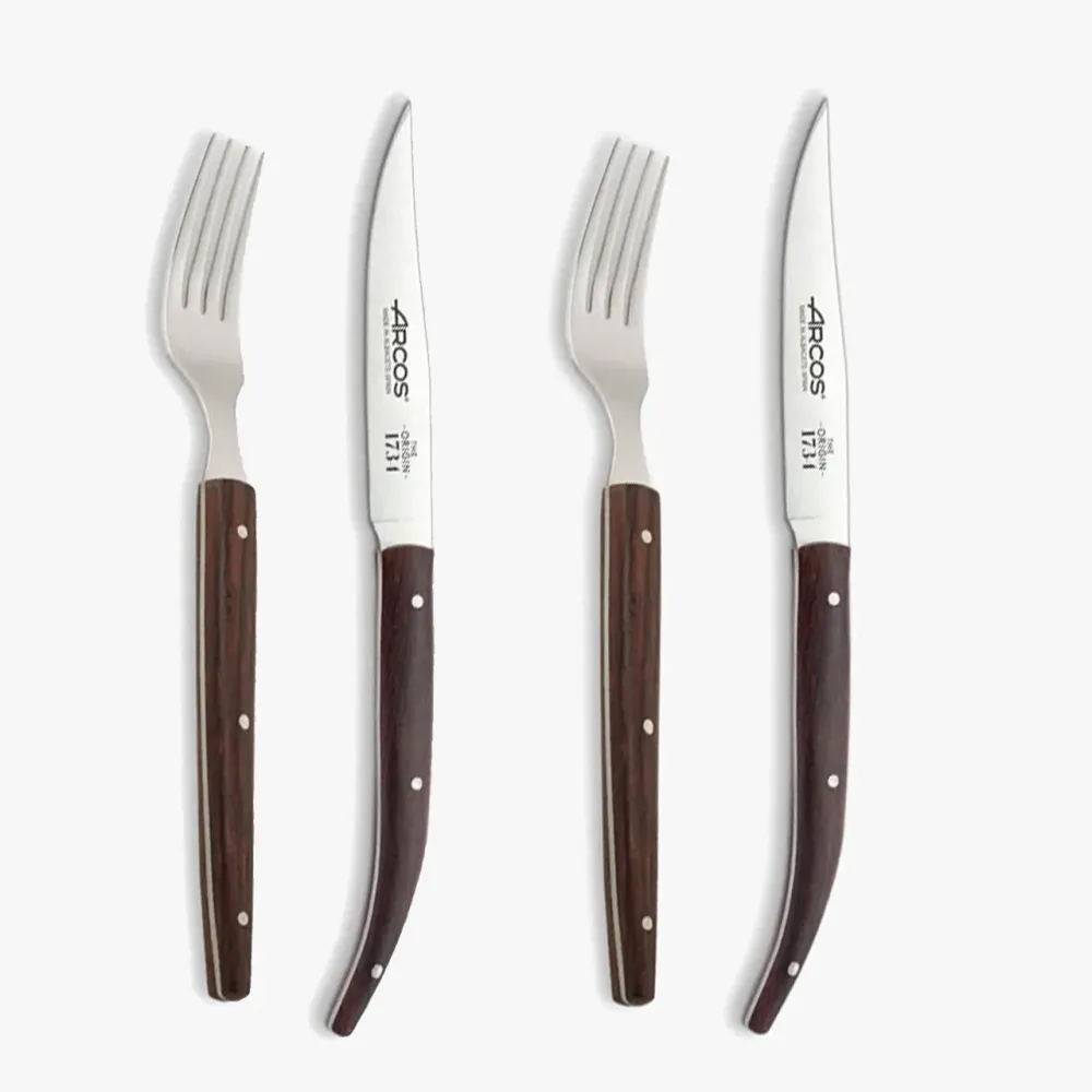 Set Origin Legno di Palissandro 2x Forchette e 2x Coltelli per Adulti