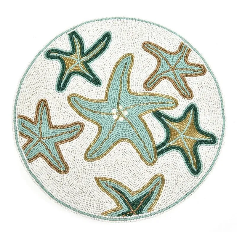 Sottopiatto perline con stelle marine d.35cm Set da 6