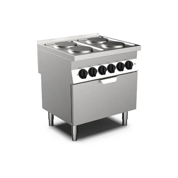 Cucina elettrica Mareno MO-700 con 4 piastre rotonde e forno 80cm 170.409