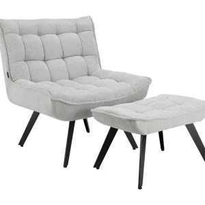 Evan | Sedia da salotto tessuto grigio palese