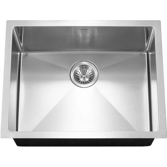 Houzer Savior Series 23" Antimacchia Steel Undermount Single Bowl Kitchen Sink includes Basket Strainer