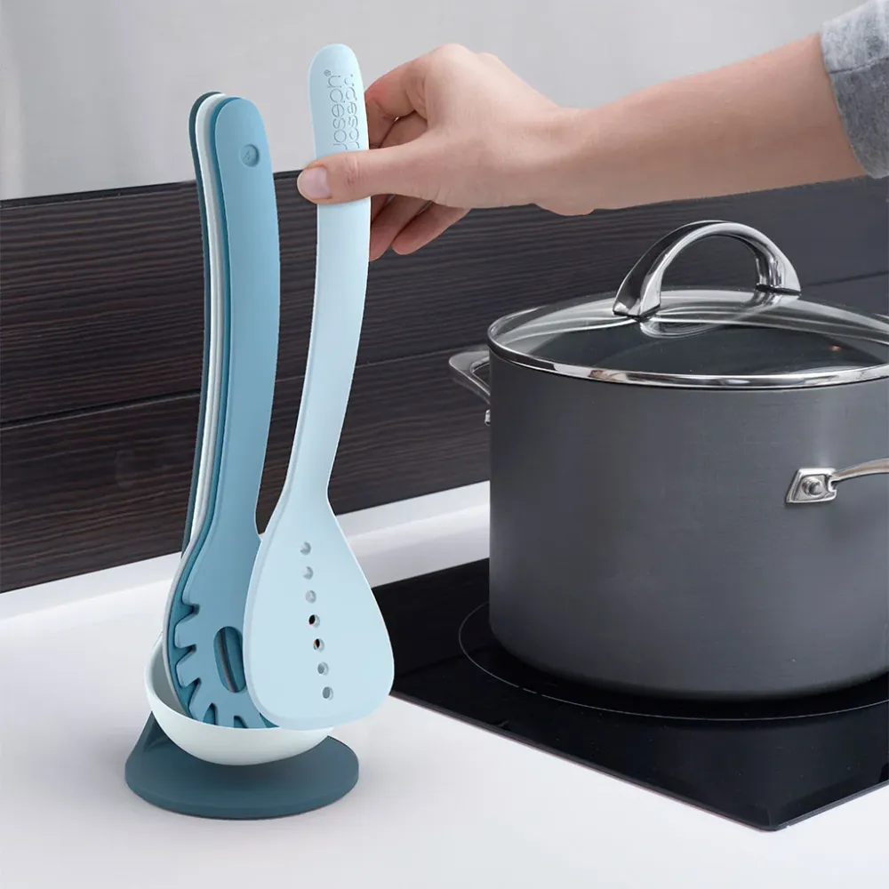 Nest Utensils Plus Joseph Joseph Set di pentole da 5 pezzi con supporto Blu