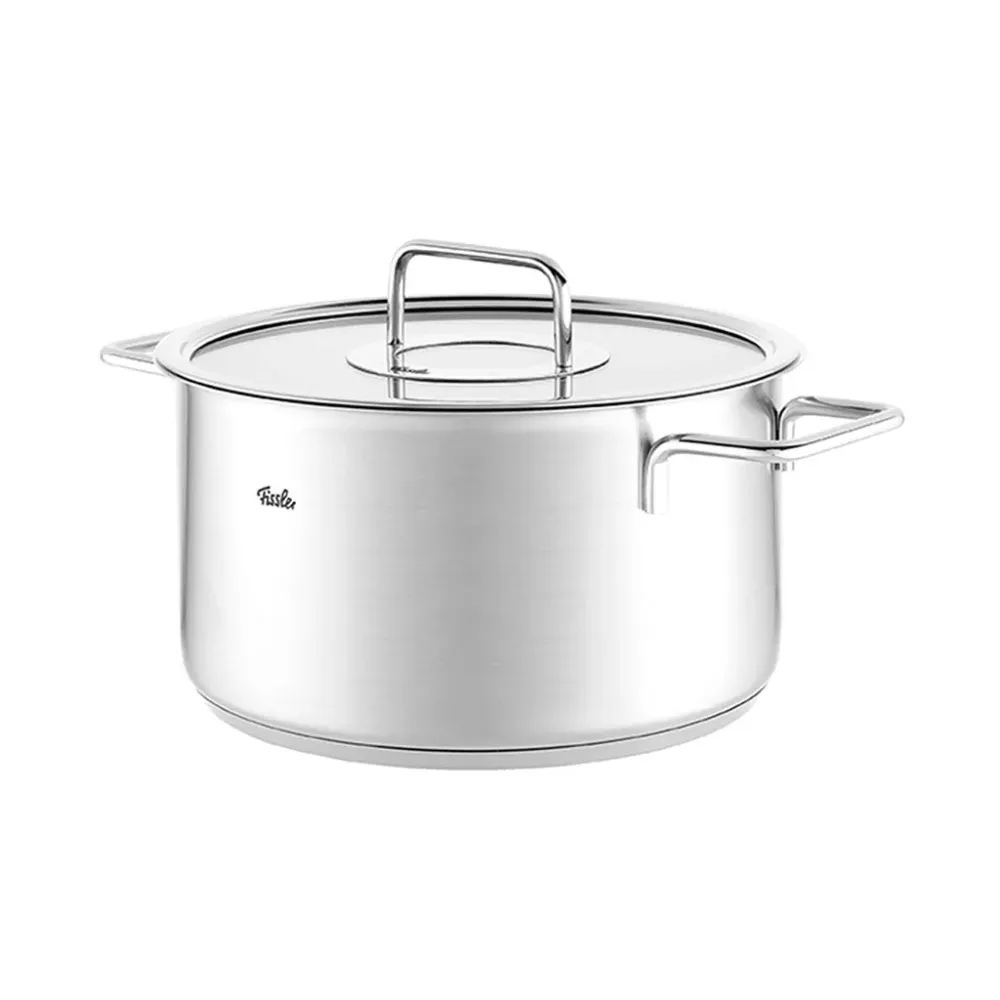 Pentola puro acciaio inossidabile Fissler con coperchio vetro