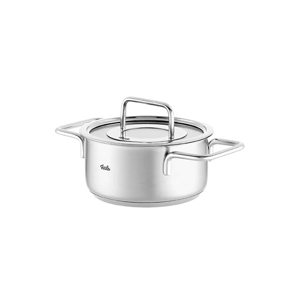 Pentola puro acciaio inossidabile Fissler con coperchio vetro