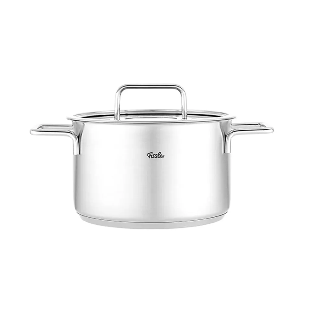 Pentola puro acciaio inossidabile Fissler con coperchio vetro