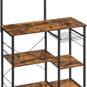 Scaffale da cucina VASAGLE con cestino metallo vintage/marrone ombroso KKS35X
