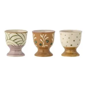 Set di 3 portauovo gres marrone Vincent Bloomingville - 5cm