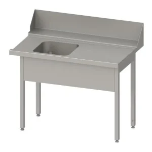 Tavolo di alimentazione Stalgast guida cestello con inclinazione con 1 vasca 800x750x880mm lato di montaggio destro alzati...