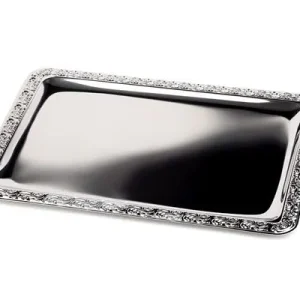 Vassoio APS -SCHÖNER ESSEN- 635 x 445 cm acciaio inossidabile 18/0 con bordo decorativo 00384