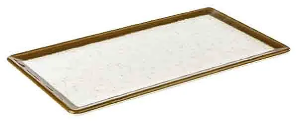 Vassoio APS GN 1/3 -STONE ART- 325 x 176 cm altezza: 15 cm melammina interno: decoro bianco bordo: marrone 84521