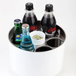Vassoio con tappo corona APS Ø 65 cm altezza: 3 cm nero plastica SAN per frigorifero per conferenze 00619