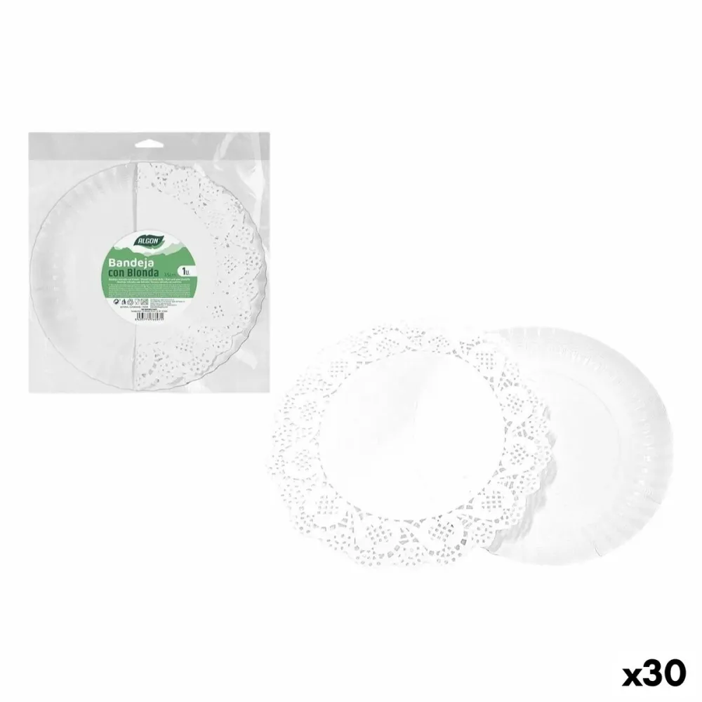 Vassoio per aperitivi Algon Rotondo 35 cm (30 Unità)