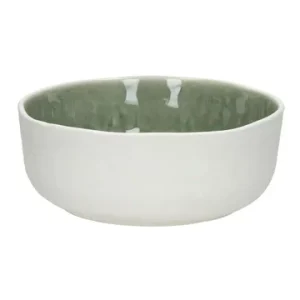 Zuppiera porcellana bianca e verde evidente Spiro Pomax - 16cm