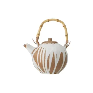 Camélia Teiera tonda gres Bloomingville - 16cm Porcellana Bianca