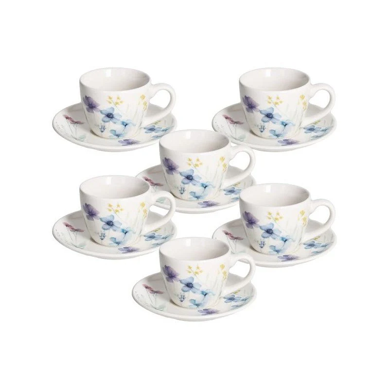 Confezione 6 Tazze Caffe' con piatto Iris Florenne | Tognana