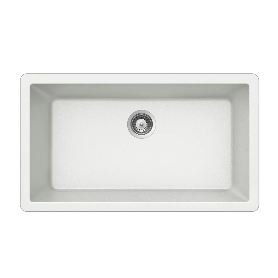 Houzer Quartztone Series 33" Granite Undermount Singolo Bowl Kitchen Sink, V-300U CLOUD