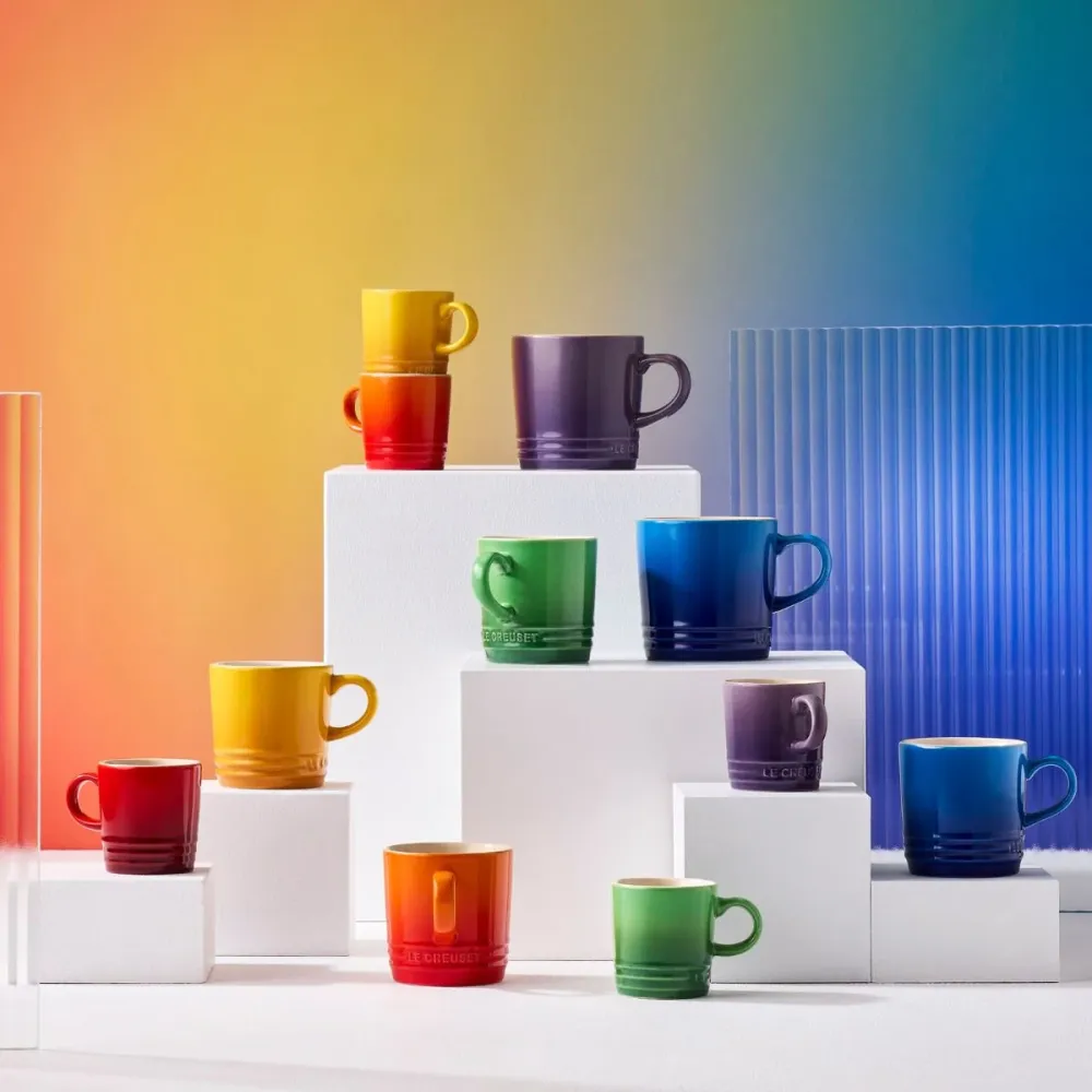 Set di 6 tazze ceramica tipo Mug 350ml Arcobaleno Le Creuset