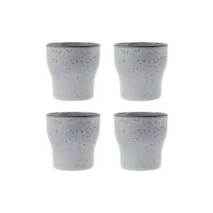 Set di 4 tazze Liss gres grigio limpido House Doctor - 9cm