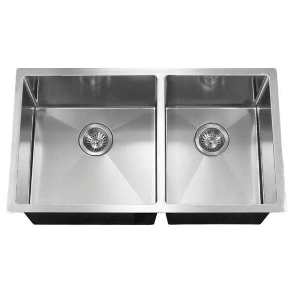 Hamat - AXI-3218D - 10mm Radius Undermount 60/40 Bifacciale Bowl Kitchen Sink
