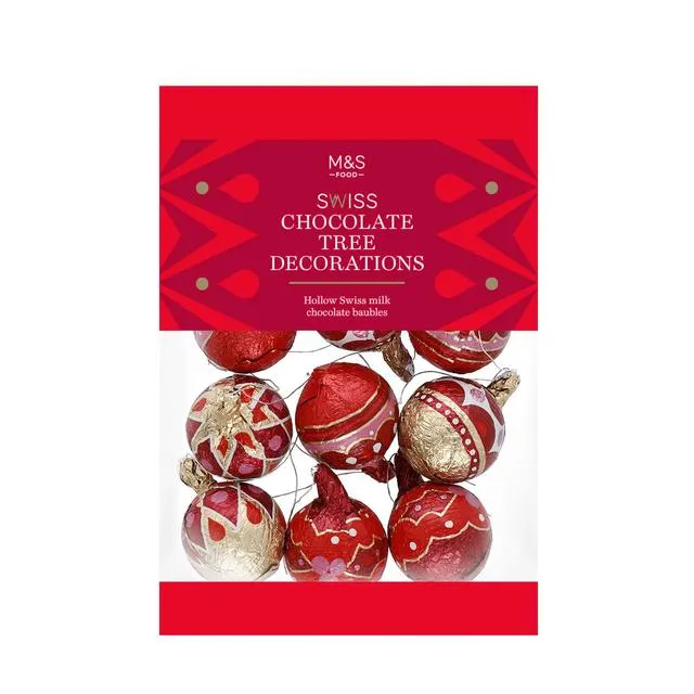 Decorazioni per alberi di cioccolato al latte svizzero M&S 130 g