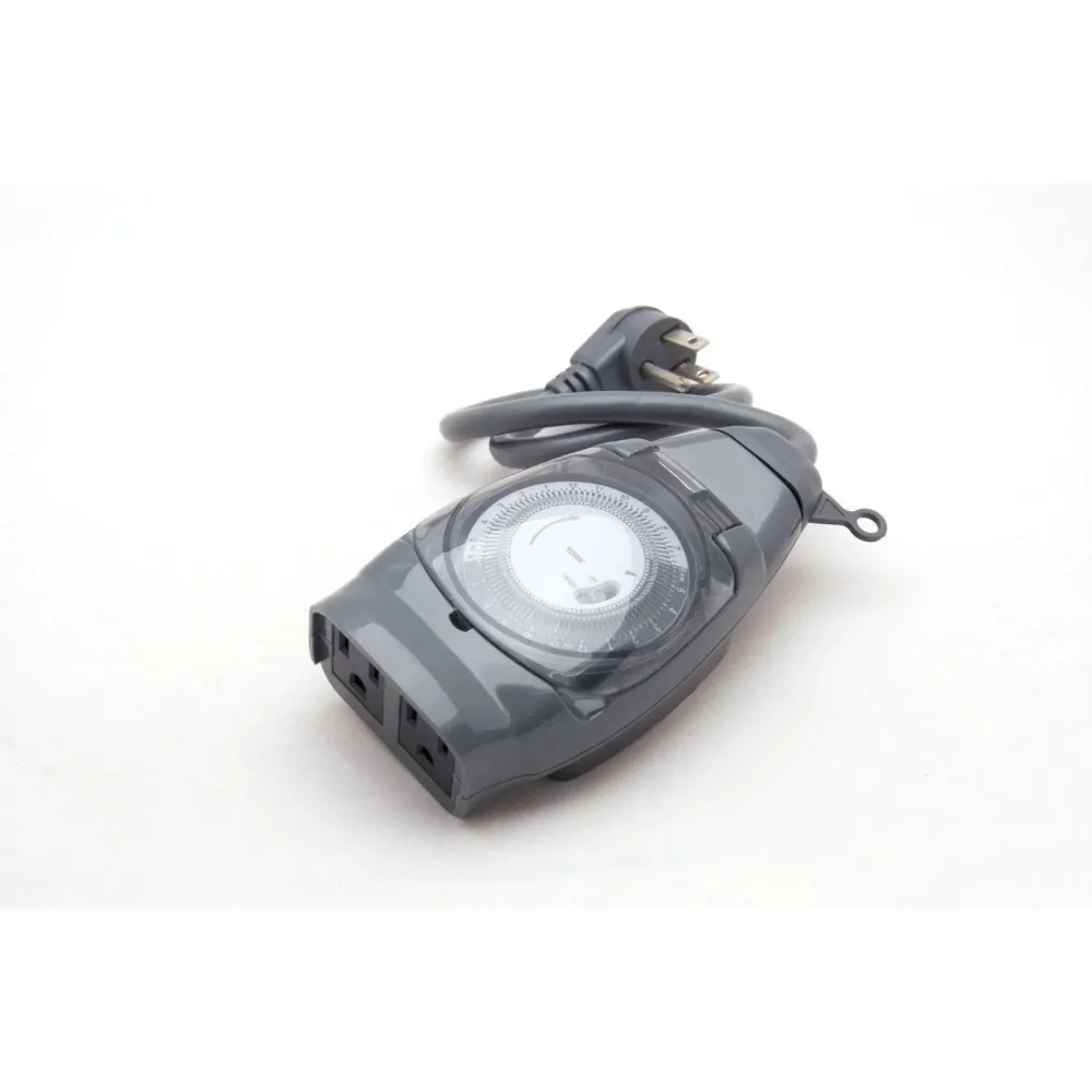 Seasonal Source - TIME-100 - 15 AMP Heavy Duty outdoor mechanical timer w/2 outlets