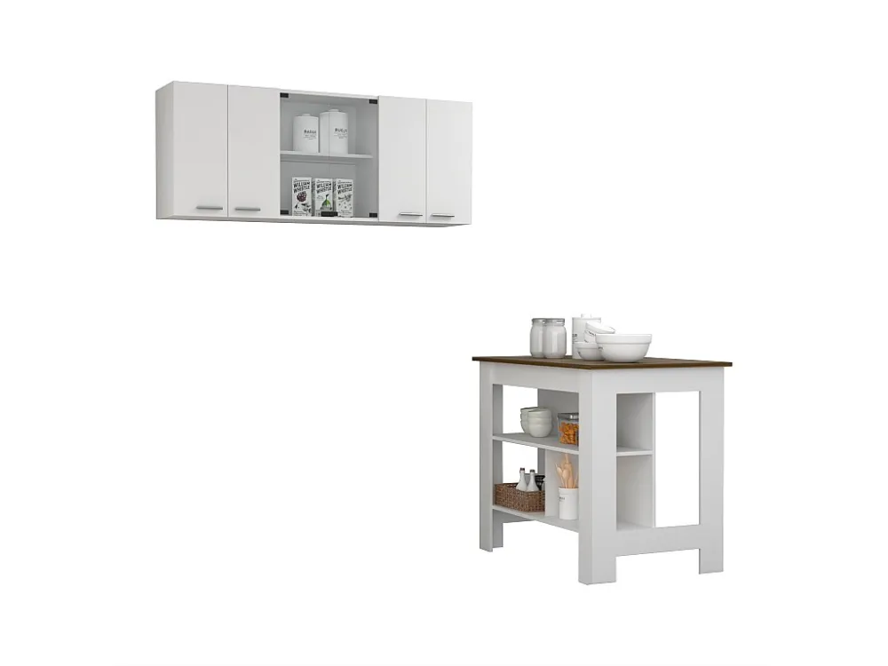 Set Norfolk, 35.4/60 CM Al X 103/150 cm X 70/31.5 P cm, Bianco / Caramello