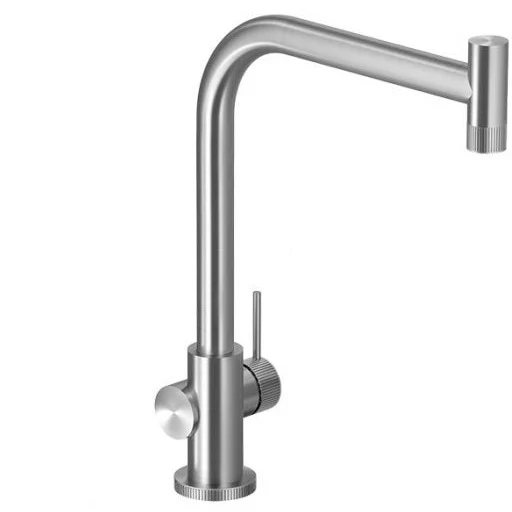 Hamat - KNSH-1000 BSS - Contemporary Single Handle Kitchen Faucet Brushed Inox Steel, less sidespray