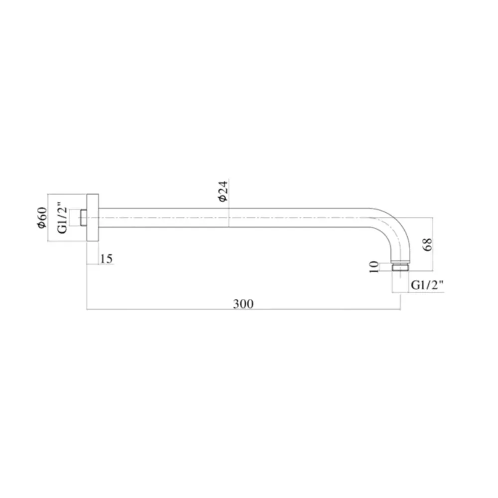 Copritavolo Protettivo Soffione tondo con braccio doccia Paffoni modello Master diametro 225 mm satinato