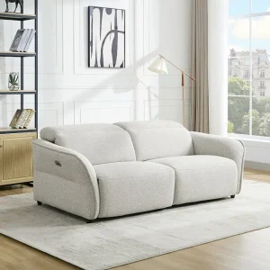 Divano relax elettrico 3 posti Tessuto testurizzato Camoscio TUCENDO