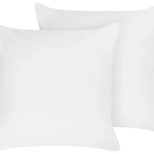 Tessuto Certificato OEKO-TEX St di 2 guanciali alti poliestere bianco 80 x 80 cm TRIGLAV