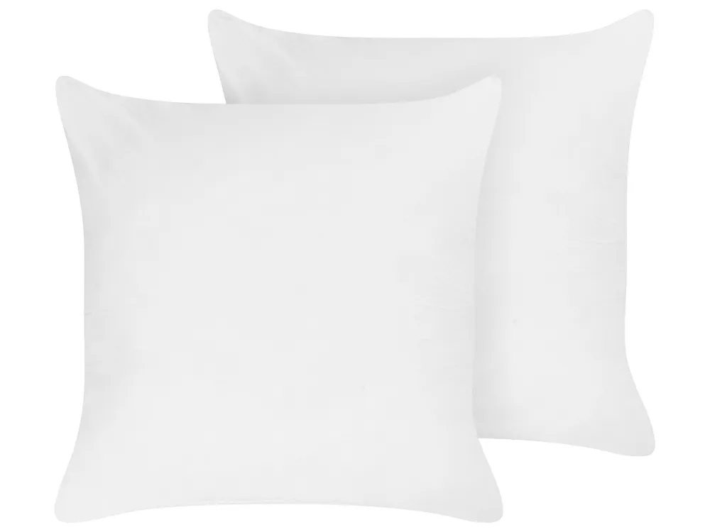 Tessuto Certificato OEKO-TEX St di 2 guanciali alti poliestere bianco 80 x 80 cm TRIGLAV