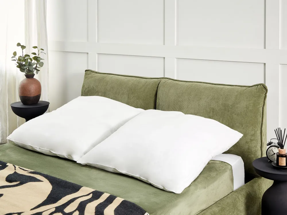 Tessuto Certificato OEKO-TEX St di 2 guanciali alti poliestere bianco 80 x 80 cm TRIGLAV