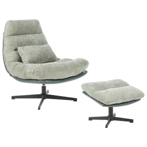 Tovaglia Rotonda Armchair TOVIK Footstool Fabric Light Green