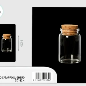 barattolo vetro con tappo sughero 3x4cm