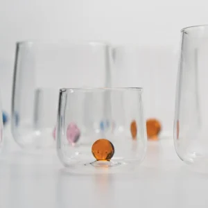 BILIA SET 6 TUMBLER JUNIOR 6 COLORI ASSORTITI VETRO BOROSILICATO 10 CL