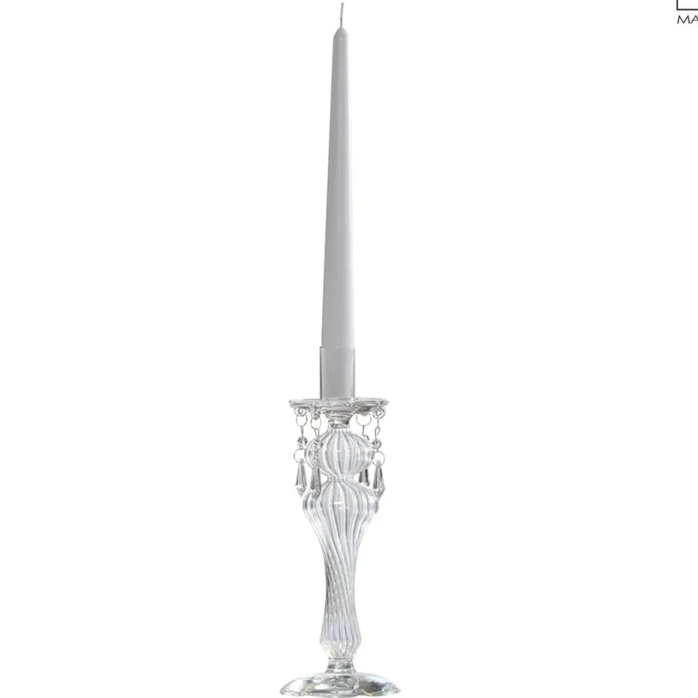 Candelabro porta candela vetro 24 cm 1 fuoco elegante