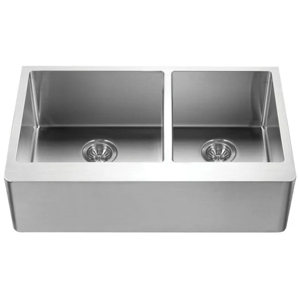 Hamat - HUD-3320D - Apron Front 60/40 Raddoppiato Bowl Kitchen Sink