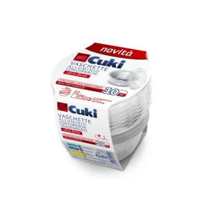 Cuki Vaschette Alluminio Ultra-Forza Crème Caramel | 10 Pezzi con Coperchi Trasparenti | Monoporzione Ø 8,8 cm | Struttura...