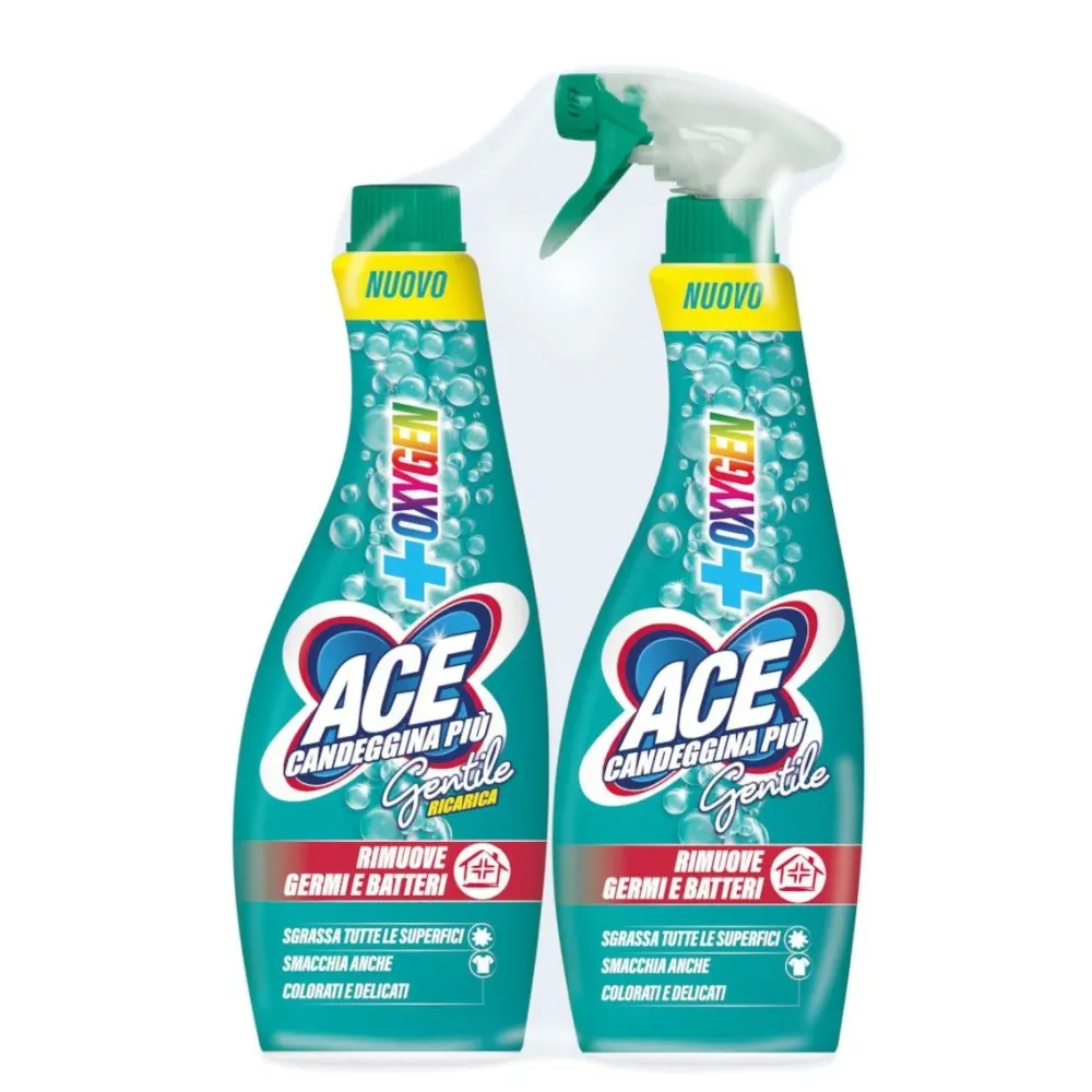 ACE Gentile Spray + Oxygen 650 ml – Spruzzatore + Ricarica Offerta Igienizzante e Smacchiante