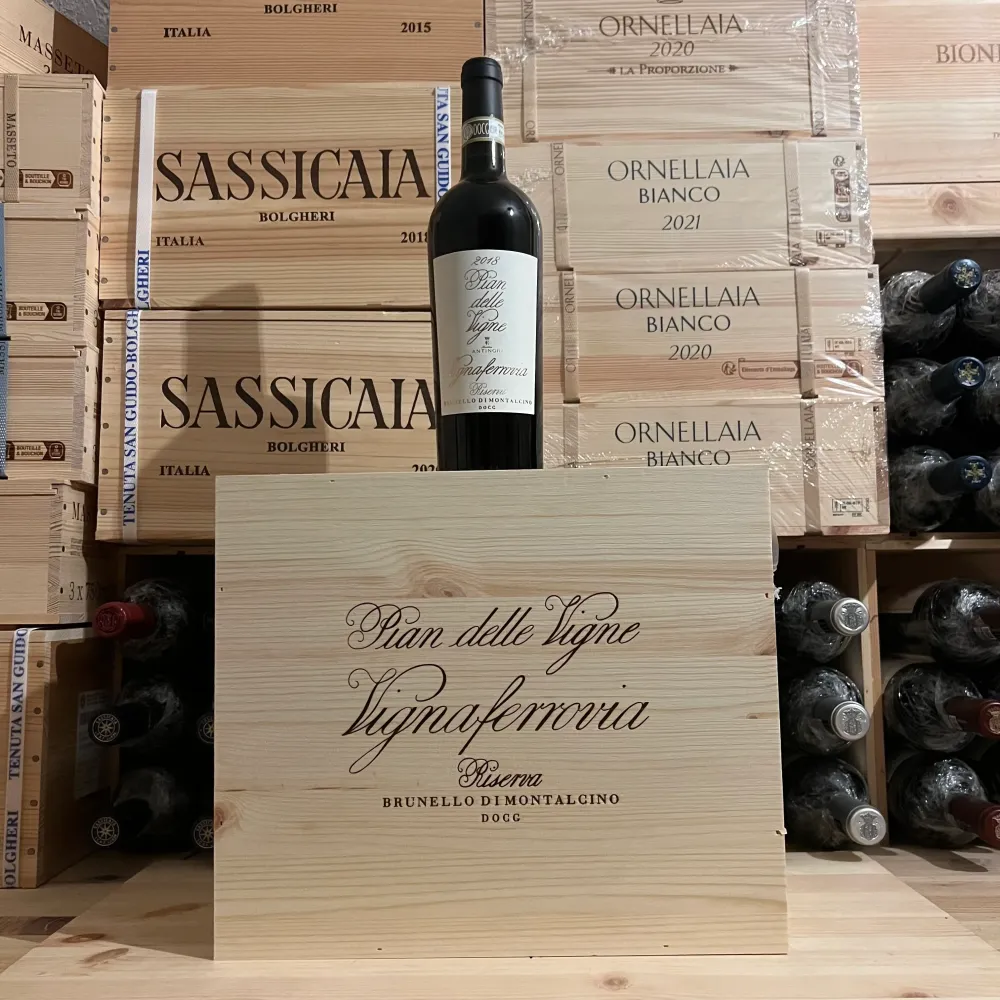 Brunello di Montalcino Riserva Pian delle Vigne Vignaferrovia 2018 Marchesi Antinori - Cassa Legno 6 Bottiglie