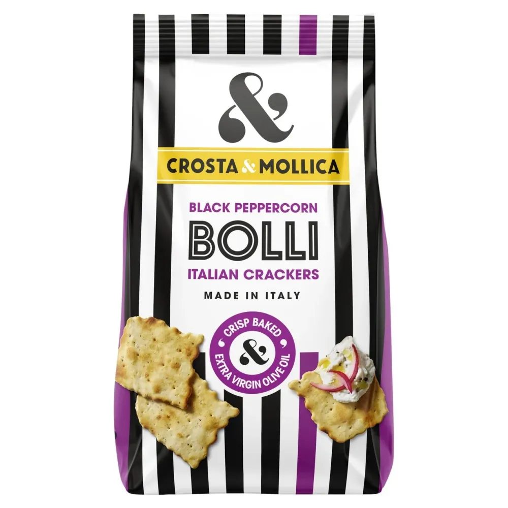 Crosta & Mollica Bolli Crackers Italiani al Pepe Nero 150g