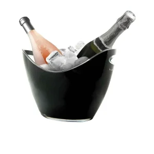 Fair Shop Cestello per Ghiaccio Secchiello Ovale Seau Glace Plastica 20 x 27 cm (Nero)
