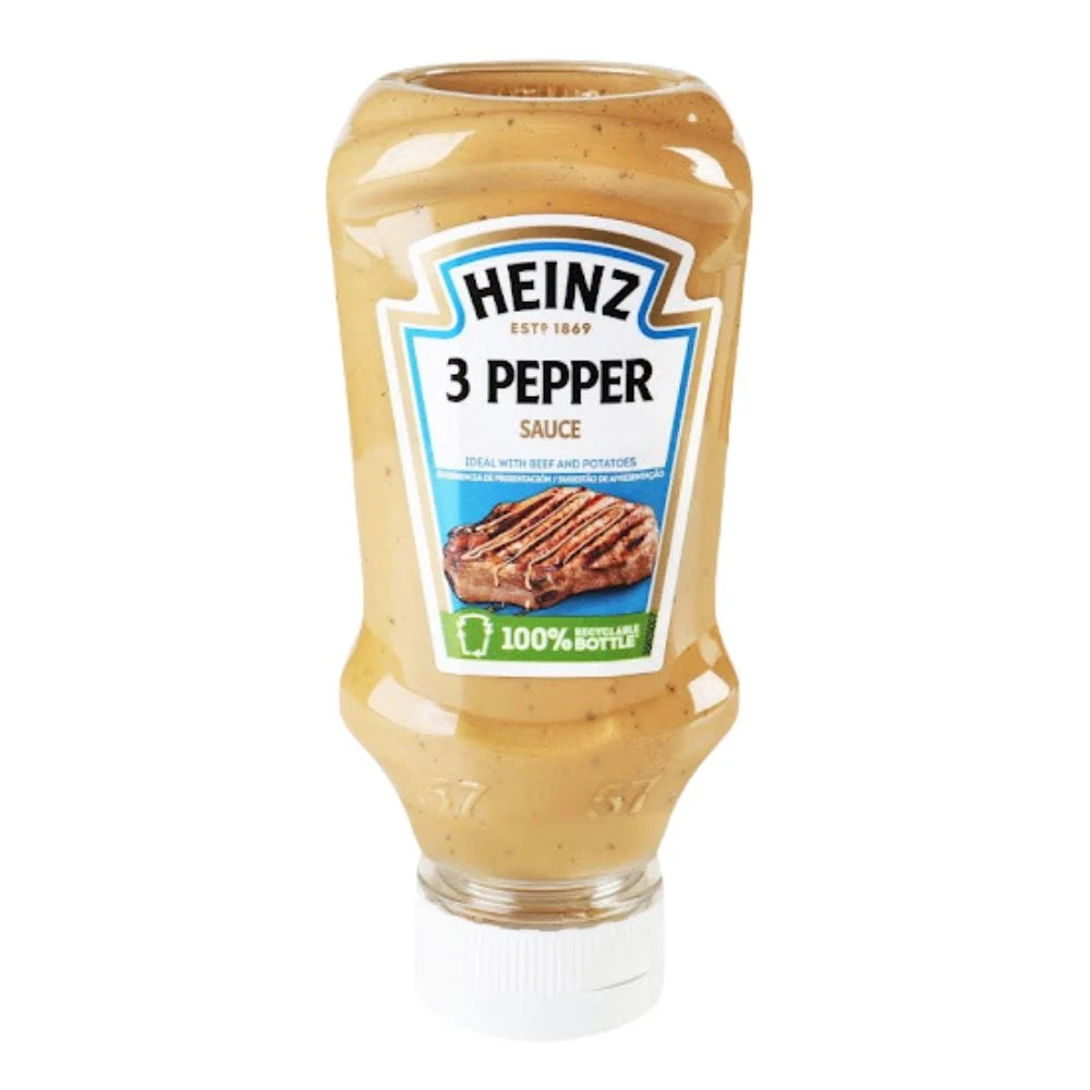 Heinz 3 Pepper Sauce, salsa cremosa al pepe nero, bianco e verde da 220g