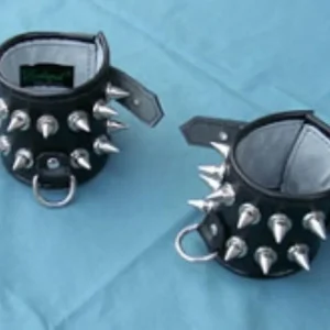 Ledapol - Polsini alla caviglia pelle nera - Spessa pelle di sella da 2 mm foderata pelle scamosciata
