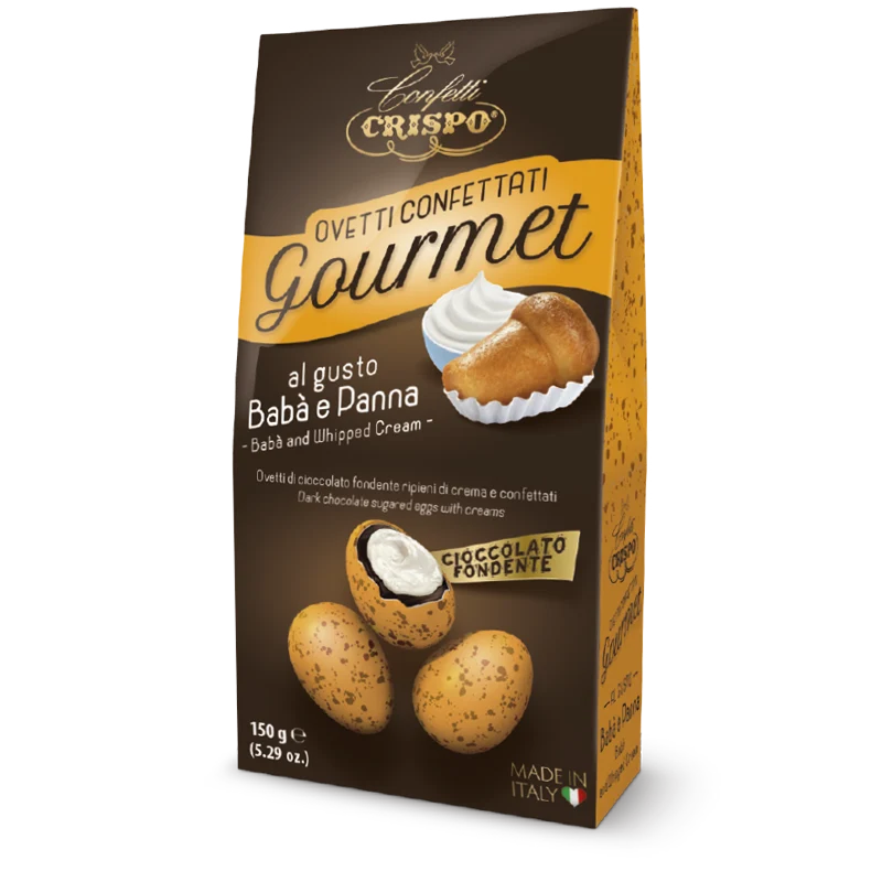 Ovetti confettati Gourmet al gusto babà e panna Arancio Maculati - 150 gr CRISPO