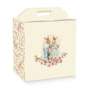 Scatola gialla panettone + bottiglie 33x25x35cm