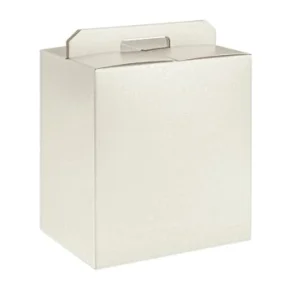 Scatola panettone+bottiglie 330x250x350mm sfere bianche