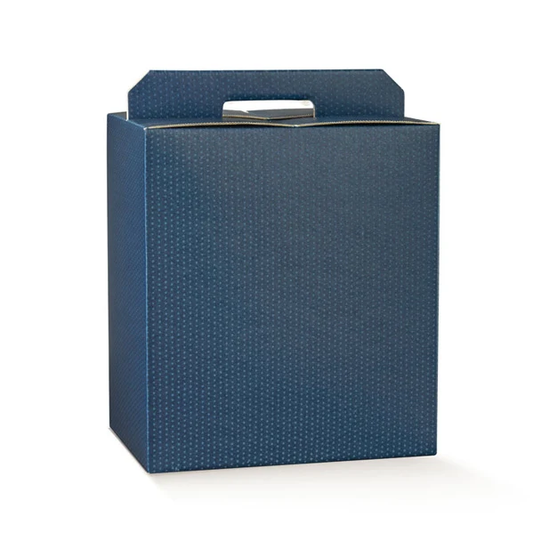 Scatola panettone+bottiglie 330x250x350mm spot blu